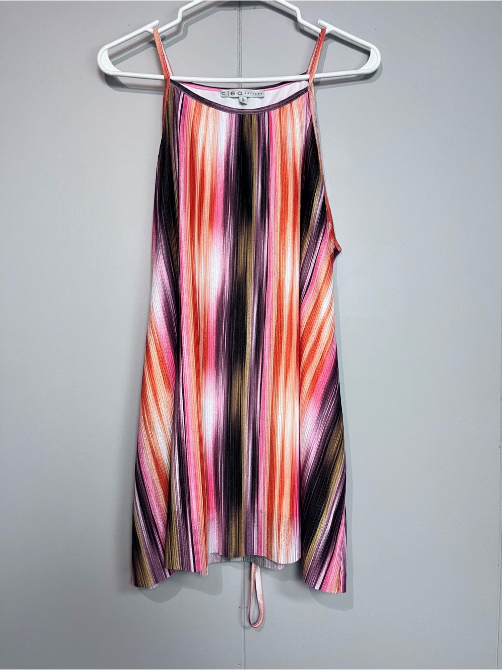 Cleo Petites Striped Lace-Up Maxi Dress — XL / 16